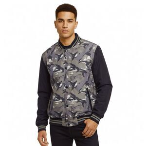 Express Bomber Mens Jacket Sz Large Camouflage Military Army Damaged Ripped